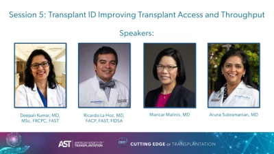 Session 5: Transplant ID Improving Transplant Access and Throughput icon