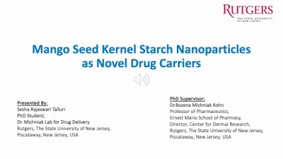 Mango Seed Kernel Starch Nanoparticles as Novel Drug Carriers