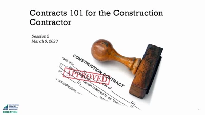 Contracts 101 for the Construction Contractor - Day 2 icon