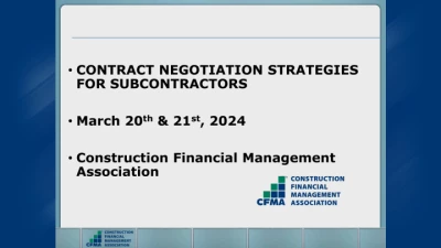 Construction Contract Negotiation Strategies for the Subcontractor - Day 1 icon