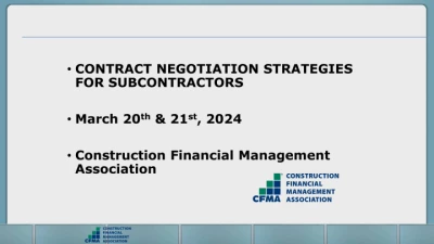 Construction Contract Negotiation Strategies for the Subcontractor - Day 2 icon