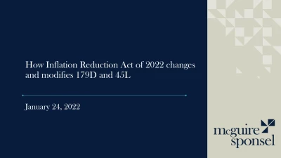 How the Inflation Reduction Act Changes 179D, 45L and other Provisions icon