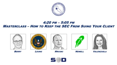 Masterclass: How to Keep the SEC From Suing Your Client icon