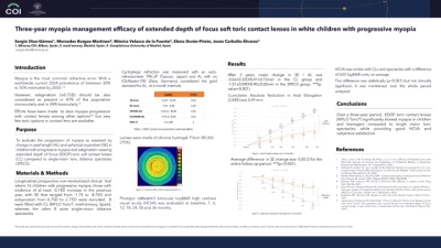 Three-year myopia management efficacy of extended depth of focus soft toric contact lenses in Caucasian children with progressive Myopia and Astigmatism