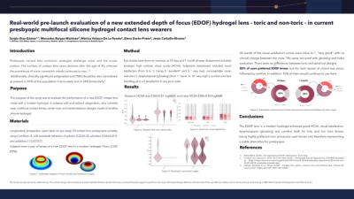 Real-world pre-launch evaluation of a new extended depth of focus (EDOF) hydrogel lens - toric and non-toric - in current presbyopic multifocal silicone hydrogel contact lens wearers