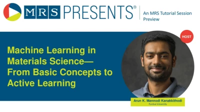TUTORIAL PREVIEW SESSION: Machine Learning in Materials Science—From Basic Concepts to Active Learning icon