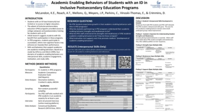 PO454: Academic Enabling Behaviors of Students With ID in IPSE Programs