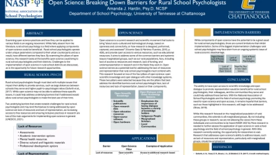 Open Science: Breaking Down Barriers for Rural School Psychologists