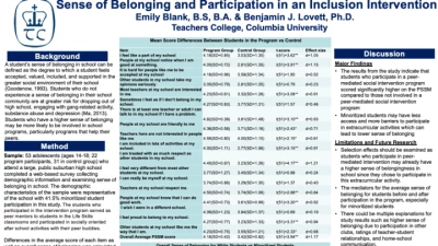 PO032: Sense of Belonging and Participation in an Inclusion Intervention
