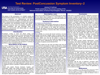 PO299: Test Review: PostConcussion Symptom Inventory-2