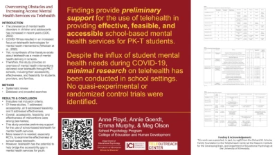 PO483: Addressing Obstacles to School-Based Mental Health Interventions via Telehealth
