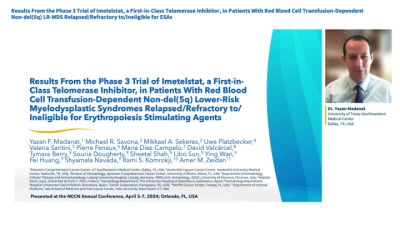 Results From the Phase 3 Trial of Imetelstat, a First-in-Class Telomerase Inhibitor, in Patients With Red Blood Cell Transfusion-Dependent Non-del(5q) Lower-Risk Myelodysplastic Syndromes Relapsed/Refractory to/Ineligible for Erythropoiesis Stimulating Agents