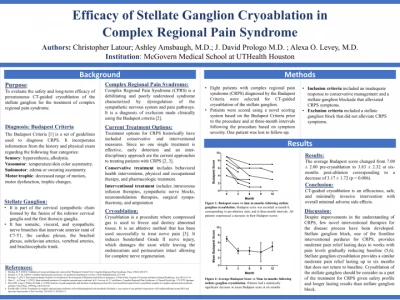 Efficacy of Stellate Ganglion Cryoablation in Complex Regional Pain Syndrome