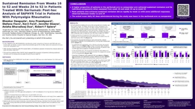 Sustained Remission From Weeks 16 to 52 and Weeks 24 to 52 in Patients Treated With Sarilumab: Post-hoc Analysis of SAPHYR Trial in Patients With Polymyalgia Rheumatica.