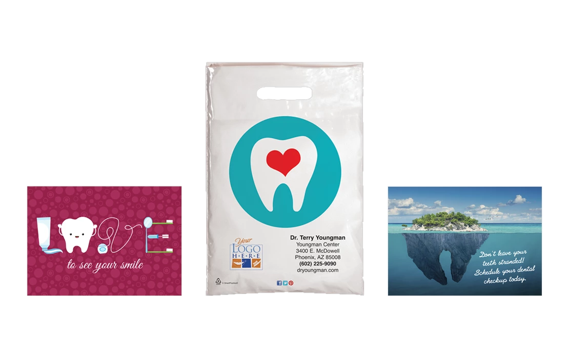 ADA Store resources: patient reminder postcards and supply bag