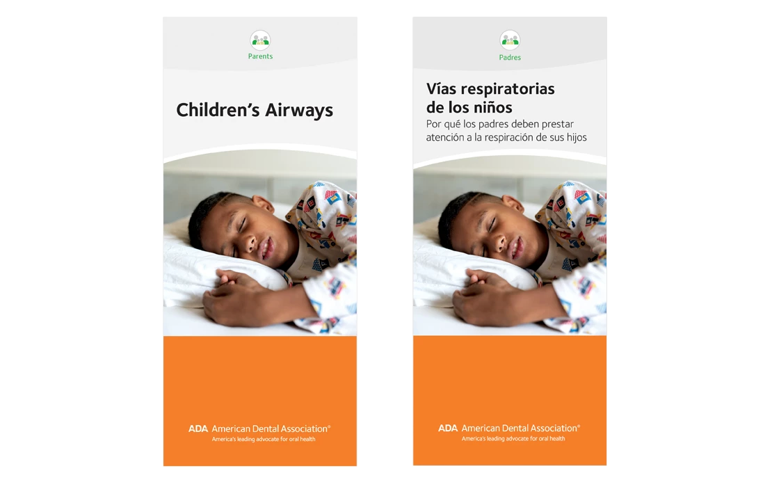 ADA Store brochures staning: Children's Aiways and Vias respiratorias de ninos (Spanish)