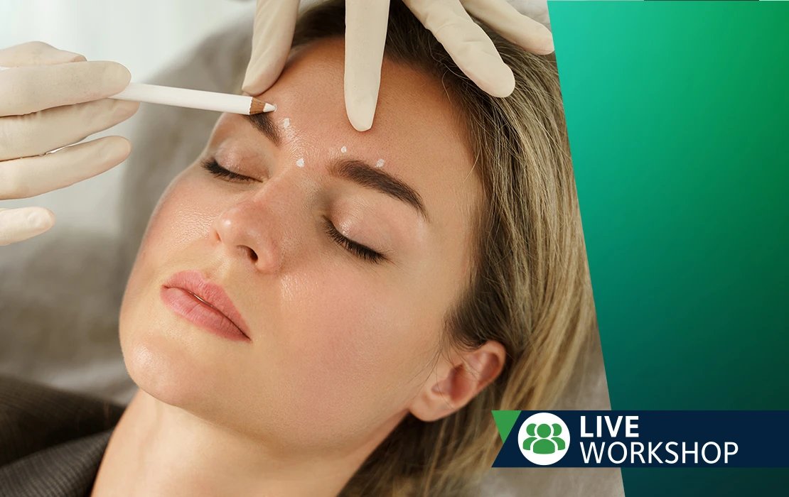 Volunteer participating in CE Live Workshop Botox training