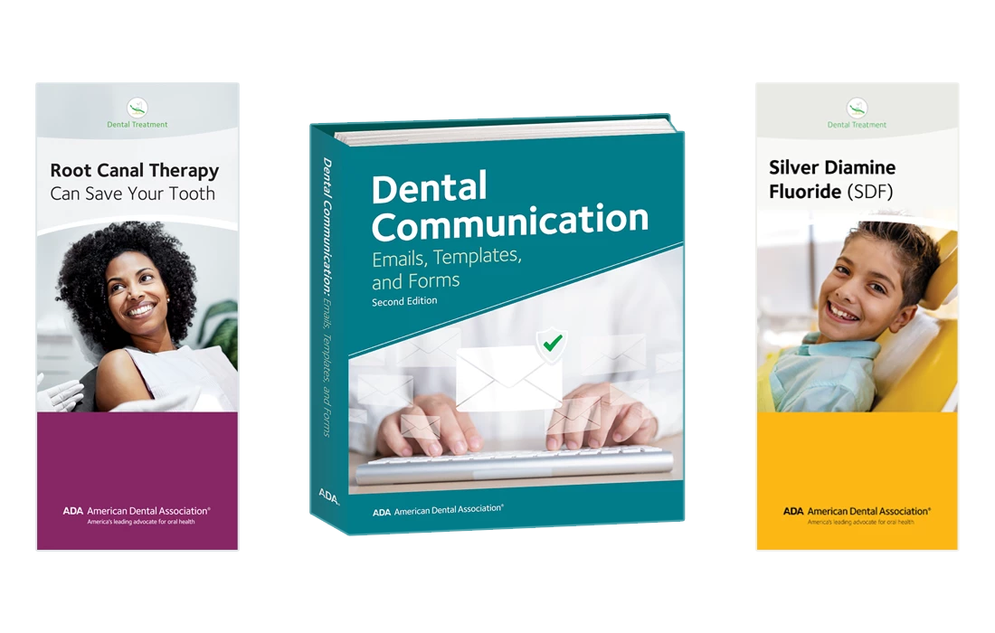ADA Store resource covers: Root Canal Therapy, Dental Communication, and Silver Diamine Fluoride