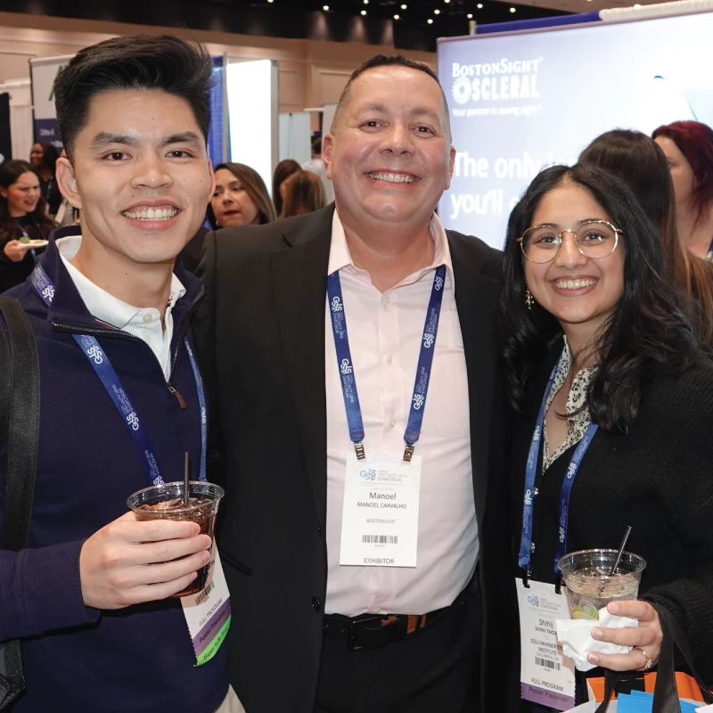 Women talking in exhibit hall
