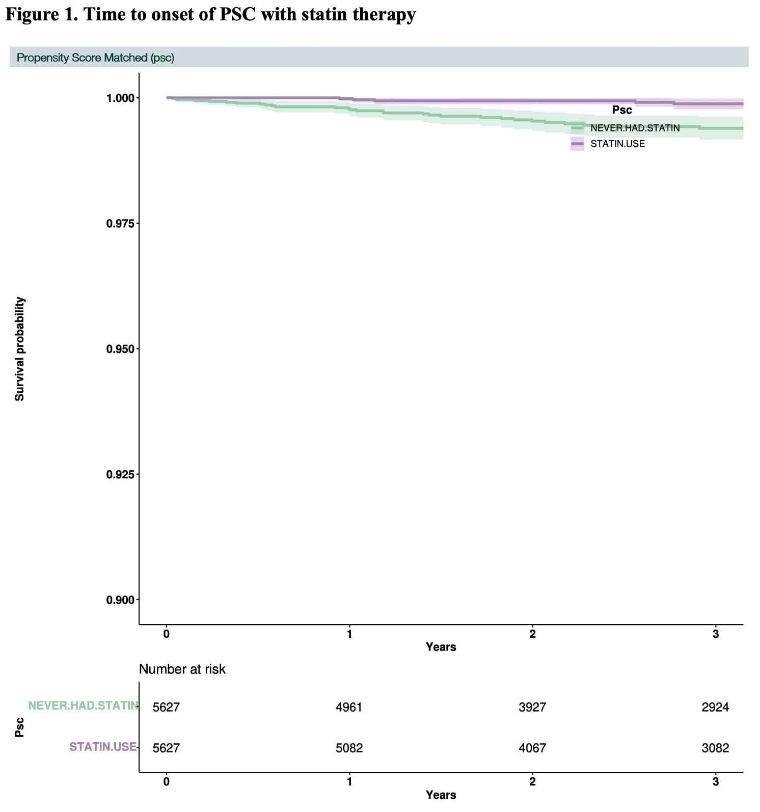 Figure 1. Time to onset of PSC with statin therapy