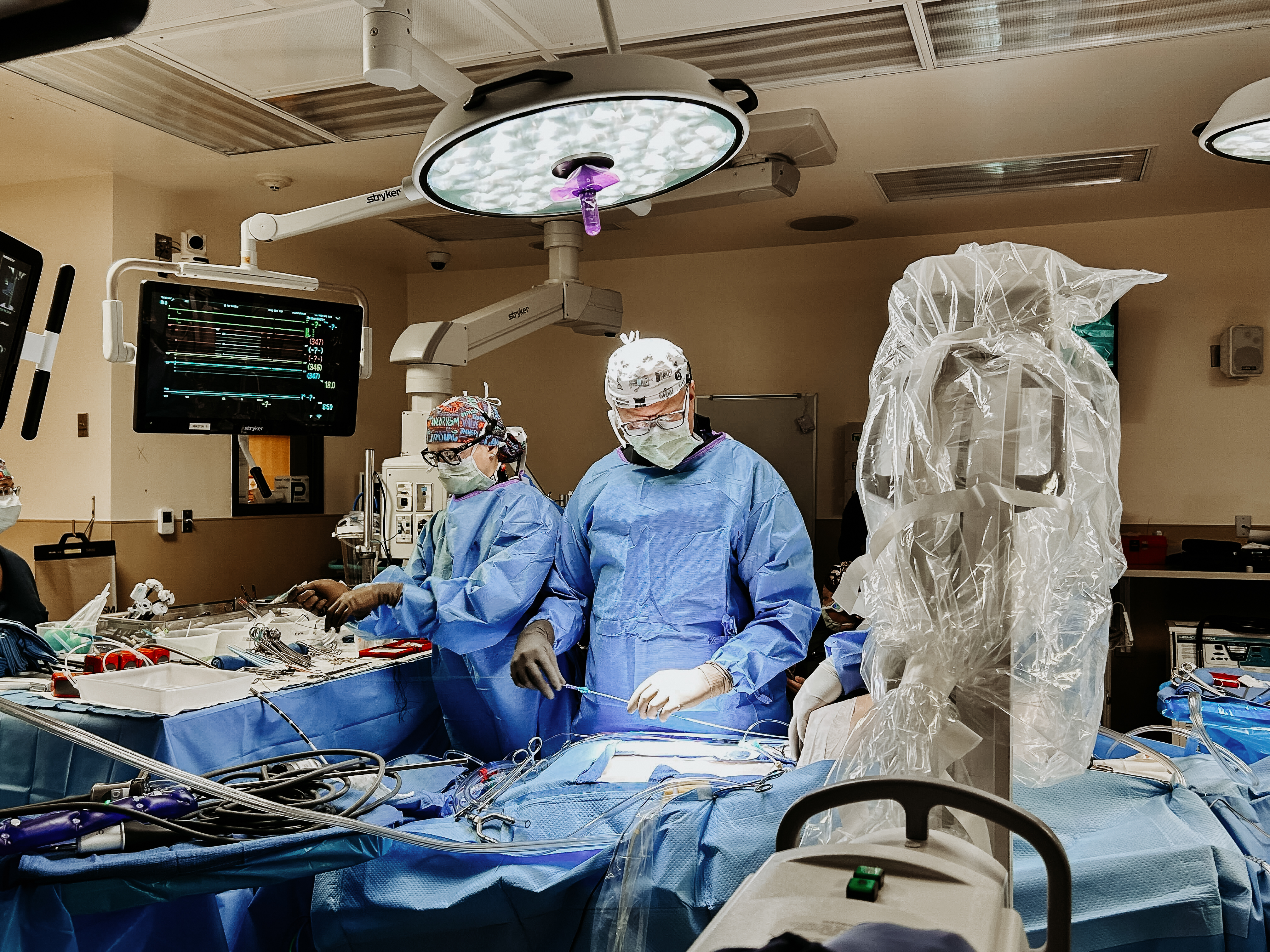 T. Sloane Guy, a robotic heart surgeon, in operating room at Northeast Georgia Medical Center (NGMC) in Gainesville.