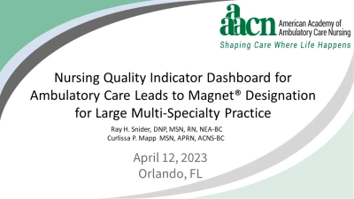 Thumbnail for Nursing Quality Indicator Dashboard for Ambulatory Care Leads to Magnet® Designation for Large Multi-Specialty Practice