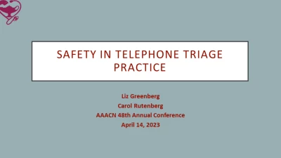 Thumbnail for Safety in Telephone Triage Practice