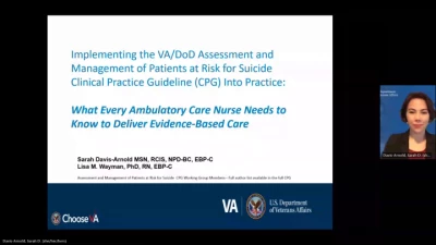 Thumbnail for Implementing the VA/DoD Assessment and Management of Patients at Risk for Suicide Clinical Practice Guideline into Practice: What Every Ambulatory Care Nurse Needs to Know to Deliver Evidence-Based Care