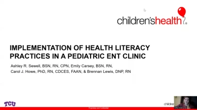Thumbnail for Implementation of Health Literacy Strategies in a Pediatric ENT Clinic
