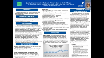 Thumbnail for Quality Improvement Initiative in Primary Care to Control Hypertension (Spotlight Poster)