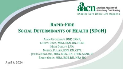 Thumbnail for Rapid-Fire Social Determinants of Health (SDoH) Session