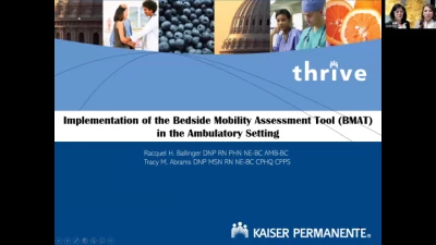Thumbnail for Implementation of the Bedside Mobility Assessment Tool (BMAT) in the Ambulatory Care Settings (Spotlight Poster)
