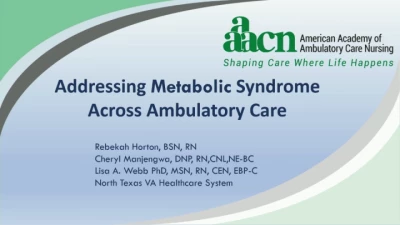 Thumbnail for Addressing Metabolic Syndrome Across Ambulatory Care