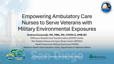 Thumbnail for Federal Nurses SIG - Empowering Ambulatory Care Nurses to Serve Veterans with Military Environmental Exposures