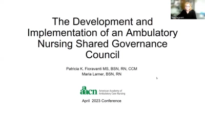 Thumbnail for Development and Implementation of an Ambulatory Care Nursing Professional Governance Council