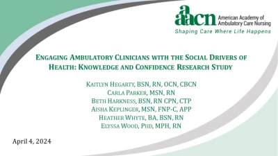 Thumbnail for Engaging Ambulatory Care Clinicians with the Social Drivers of Health: Knowledge and Confidence Screening
