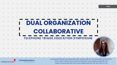 Thumbnail for Dual Organization Collaborative Telephone Triage Education Symposium (Spotlight Poster)
