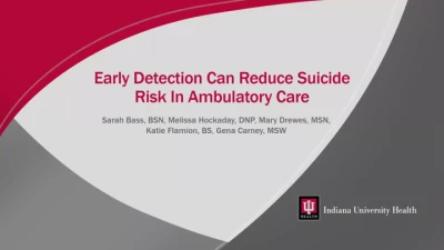 Thumbnail for Early Detection Can Reduce Suicide Risk in Ambulatory Care