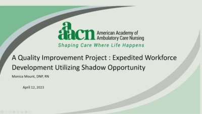 Thumbnail for A Quality Improvement Project: Expedited Workforce Development Utilizing Shadow Opportunity