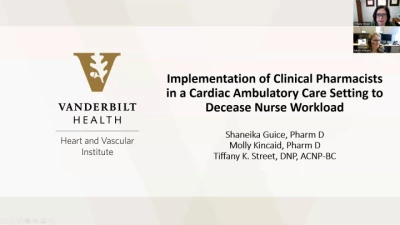 Thumbnail for Implementation of Clinical Pharmacists in a Cardiac Ambulatory Care Setting to Decrease Nursing Workload
