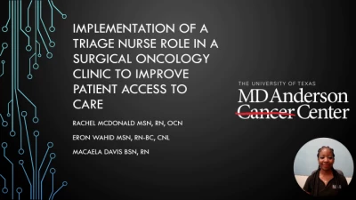 Thumbnail for Implementation of a Triage Nurse Role in a Surgical Oncology Clinic to Improve Patient Access to Care
