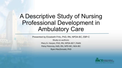 Thumbnail for A Descriptive Study of Nursing Professional Development in Ambulatory Care