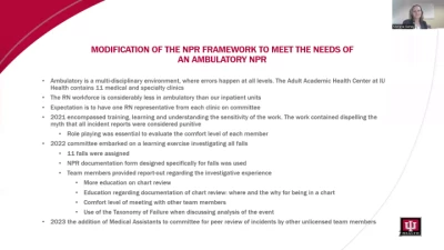 Thumbnail for Elevating the Culture of Safety through Identifying Deviations In Practice through an Ambulatory Care Nurse Peer Review Committee