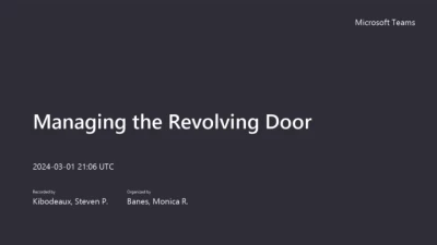 Thumbnail for Managing the Revolving Door: Orientation and Retention Strategies for an Ambulatory Care Subspecialty Clinic