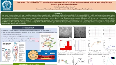 Thumbnail for Dual mode “Turn ON-OFF-ON” photoluminescence detection of ethylenediaminetetraacetic acid and lead using Moringa oleifera gum-derived carbon dots