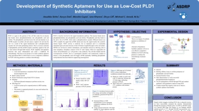 Thumbnail for Development of synthetic aptamers for use as low-cost PLD1 inhibitors