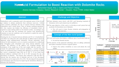 Thumbnail for New acid formulation to boost reaction with dolomite rocks | Poster Board #2031