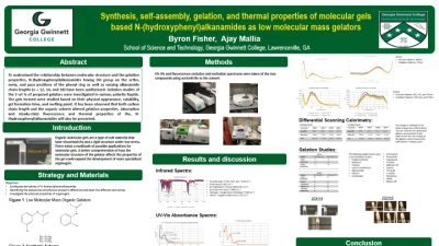 Thumbnail for Synthesis, self-assembly, gelation, and thermal properties of molecular gels based N-(hydroxyphenyl)alkanamides as low molecular mass gelators