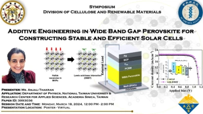 Thumbnail for Additive engineering in wide band gap perovskite for constructing stable and efficient solar cells