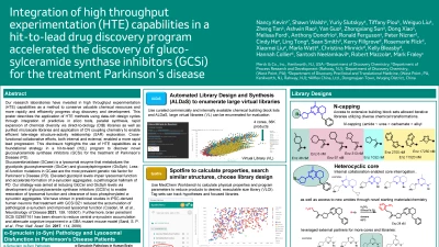 Thumbnail for Integration of high throughput experimentation (HTE) capabilities in a hit-to-lead drug discovery program accelerated the discovery of glucosylceramide synthase inhibitors (GCSi) for the treatment Parkinson’s disease | Poster Board #3464